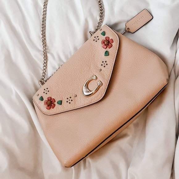 Coach Handbags - Coach Tammie Shoulder Bag With Floral Whipstitch